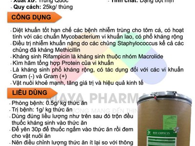 Rifampicin 98   Nguyên liệu sản xuất thủy sản, thú y 0