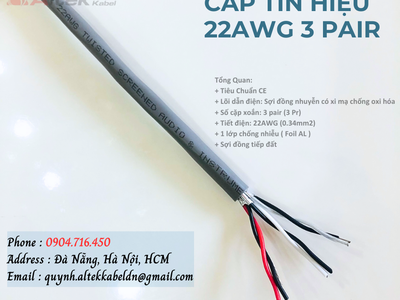 Cáp tín hiệu Altek Kabel 3 Pr 22 Awg Đà Nẵng, Hà Nội, Hồ Chí Minh 0
