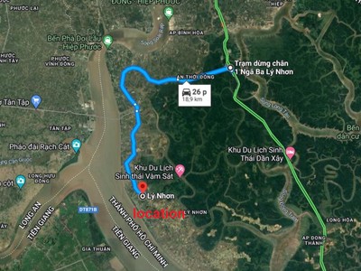 Đất mặt tiền Lý Nhơn, xã Lý Nhơn, Cần Giờ. Có sẵn thổ cư, 5,5 tỉ/1000m 0