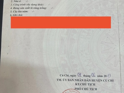 Cần tiền bán miếng đất ngay mặt tiền Quốc Lộ 22,Phước Hiệp ,Củ Chi 750triệu 0