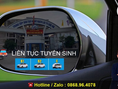 Nhận hồ sơ đào tạo lái xe A1 , A2 , B1 , B2 , C 0