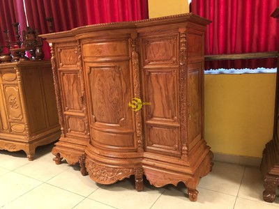 Tủ thờ hương đá trơn bụng phệ 1.76m SD35 1