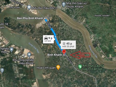 Đất thổ cư lô nhì đường Rừng Sác, xã Bình Khánh Cần Giờ. 40m x 30m. 2