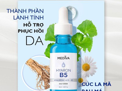 Hyaron B5 Serum Mediva  chiến Thần  Phục Hồi Da Yếu, Nhạy Cảm, Siêu Dưỡng Ẩm, Se Khít Lỗ Chân Lông 1