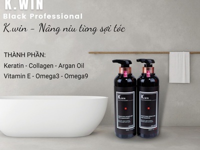 Dầu gội cặp phục hồi tóc hư tổn khô xơ Kwin lux smoothing repair 0