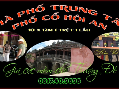 Nhà phố rẻ tiện kinh doanh 10 x 12m trung tâm phố cổ hội an 0