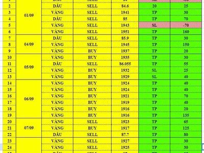 Nhóm tín hiệu vàng, dầu 1