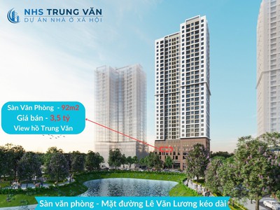 Bán lô sàn văn phòng 92m2 nhs trung văn giá 3,5 tỷ - view hồ đỉnh nhất dự án 0