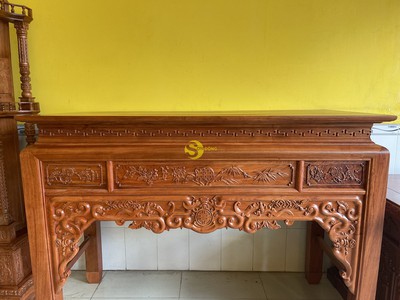 Bàn thờ gỗ hương đá ngũ phúc 1m76   SD296 2