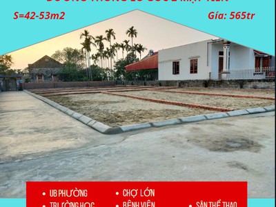 Bán lô đất ở đô thị 2 mặt tiền giá chỉ 565tr ngay ub phường Hòa Nghĩa. 0