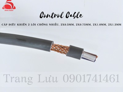 Cáp điều khiển 2x1.0mm lưới chống nhiễu 0