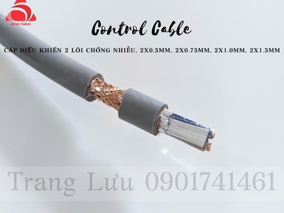Cáp điều khiển 2x1.0mm lưới chống nhiễu 1