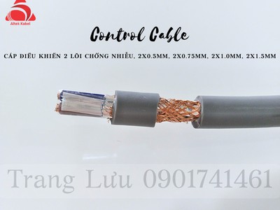 Cáp điều khiển 2x1.0mm lưới chống nhiễu 2