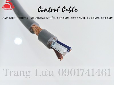 Cáp điều khiển 2x1.0mm lưới chống nhiễu 3