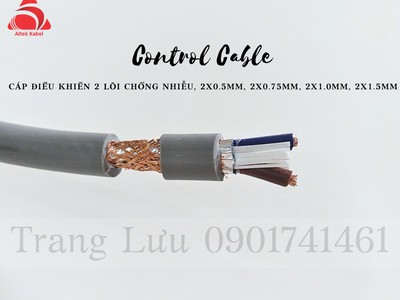 Cáp điều khiển 2x1.0mm lưới chống nhiễu 4