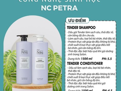 Dầu gội xả dưỡng tóc siêu mượt công nghệ sinh học Petra Tender 1500ml 0