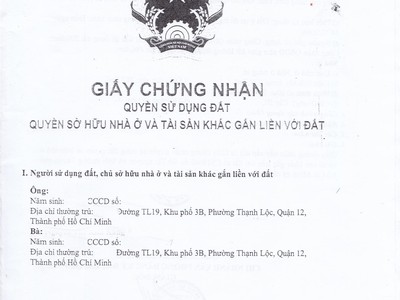 Bán biệt thự hẻm xe hơi tl 19, sổ mới 2023, khu được xây tới 15 tầng, không một lỗi lầm 0