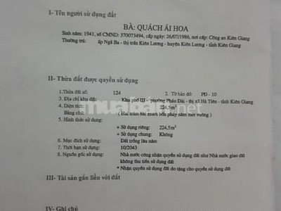 Bán đất Mặt tiền đường TL 28, TP.Hà Tiên, Kiên GiangKiên Giang. 2