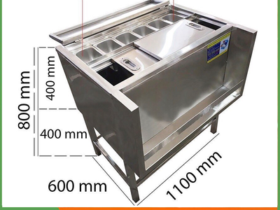 Thùng đá inox âm bàn cho nhà hàng, khách sạn 0