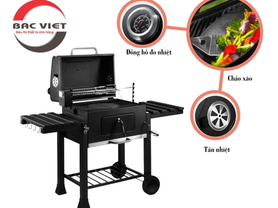 Bếp nướng than hoa, bếp nuwongsBBQ có mô tơ quay tự động 1