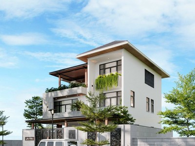 Mẫu Lô Phố 2 Mặt Tiền Với Không Gian Xanh Mát 0