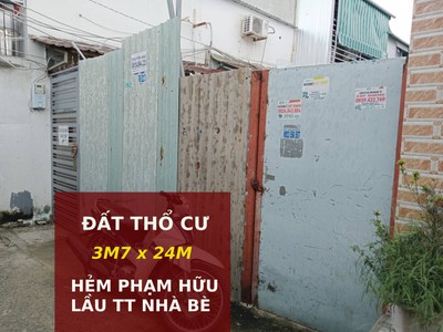 Bán đất thổ cư tiện xây phòng trọ 3m4 x 24m hẻm xe hơi tt nhà bè 0