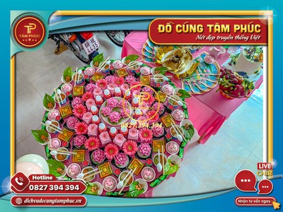 Mâm cúng Thôi Nôi - Đầy Tháng màu Hồng cho bé gái. 2