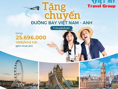 Vietnam Airlines tăng chuyến đường bay Việt Nam-Anh 0