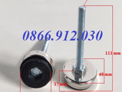 Mua chân tăng chỉnh nhựa đen bu lông, chân tăng đế nhựa 0