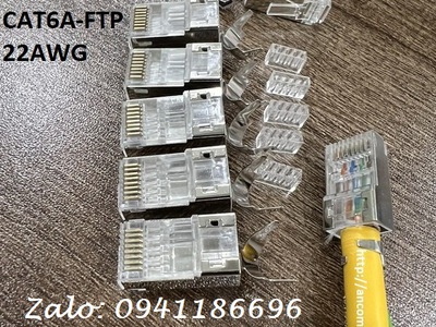 Modular Plug Kit, Đầu bấm hạt mạng Cat6A FTP chống nhiễu 8 chân đồng có đuôi quặp 3