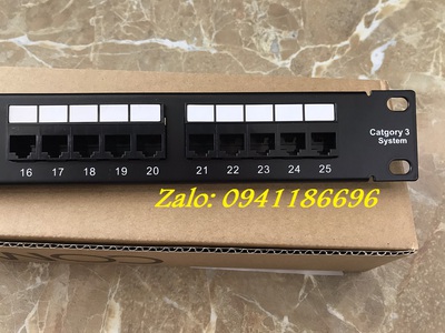 Thanh đấu nối Patch Panel RJ11 Cat3 mã 1933307-1, 25 Ports 1U 6