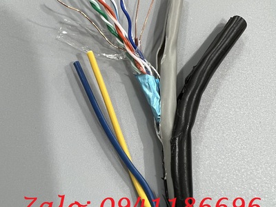 Cáp mạng chạy ngoài trời kèm nguồn Cat6 FTP  2C lõi hợp kim đồng hãng Ancomteck 16