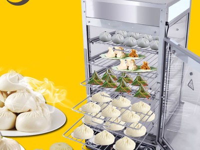 Tủ hấp trưng bày bánh bao 5 tầng 2 lớp kính 0