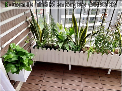 Chậu hàng rào nhựa composite cao cấp trồng hoa, cây cảnh 2