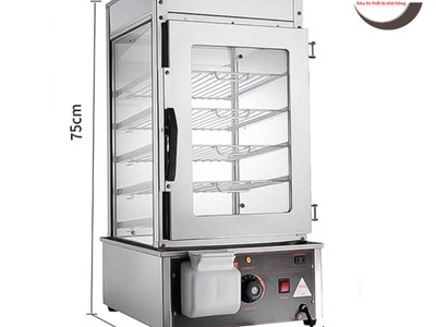 Tủ hấp trưng bày bánh bao 5 tầng 2 lớp kính 5