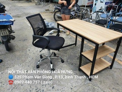 Bàn làm việc chân U liền kệ dưới 1m2 rộng 60 , free ship hcm 4