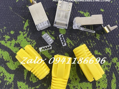 Đầu bấm hạt mạng   đầu chụp mạng chống nhiễu FTP Cat6A/Cat7 0