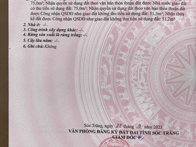 Chính chủ bán đất sổ hồng riêng mt trung tâm p2-sóc trăng 2