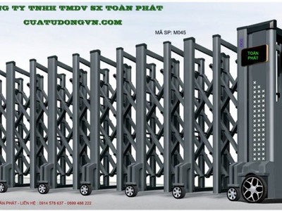 Chuyên cung cáp và lắp đặt cổng xếp tự động tại Bình Định 1