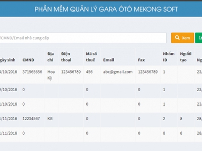 Phần mềm quản lý gara ô tô - mekong soft 1210 4