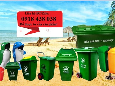 Thùng rác nhựa, thùng rác công cộng nhựa HDPE nguyên sinh giá rẻ 2