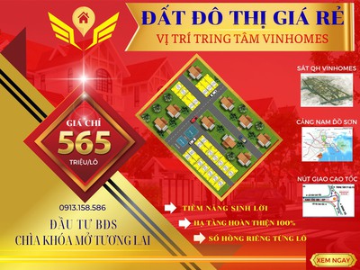 Chỉ 565tr sở hữu ngay lô đất góc 2 mặt tiền đường có 102 tại quận dương kinh gần chợ, trường học, 0