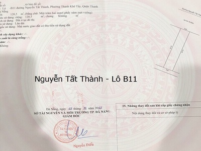 Bán Đất 2 Lô đường Nguyễn Tất Thành, Quận Thanh Khê, Giá SIÊU RẺ T10/2023 0