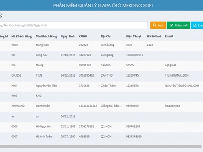 Phần mềm quản lý gara ô tô - mekong soft 2010 0