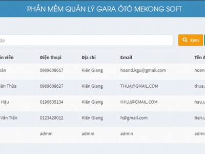 Phần mềm quản lý gara ô tô - mekong soft 2010 1