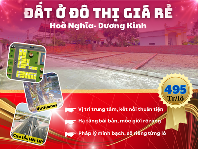 Bán đất ở đô thị giá rẻ trung tâm phường Hoà Nghĩa quận Dương Kinh 0