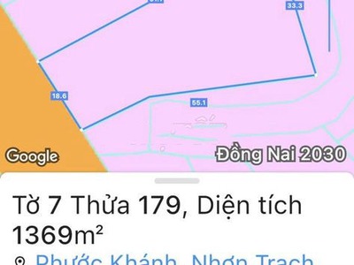 Chính chủ bán đất sổ hồng riêng mt đường nhựa trung tâm nhơn trạch 3