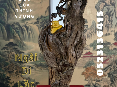 Ngài Di Lặc Hoan Hỷ gỗ Bách Xanh Mộc Châu thơm, nét rạng rỡ ấm áp 2