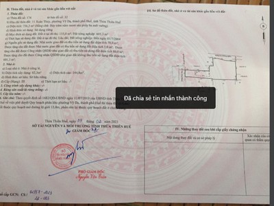Chính chủ cần bán gấp lô đất tại 11 xuân thủy - phường vỹ dạ - thành phố huế 1