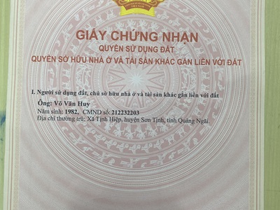 Chính chủ cần bán nhanh lô đất tại 123 võ nguyên giáp, xã tịnh hà, huyện sơn tịnh, quảng ngãi 1